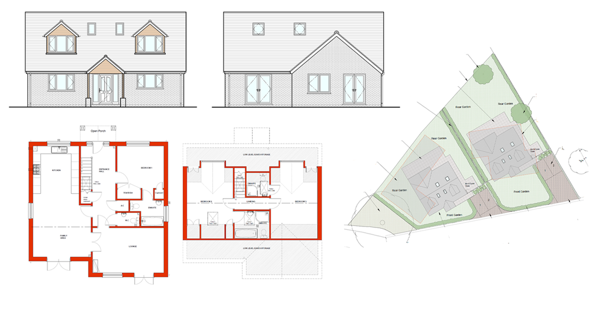 Redevelopment of commercial site for 2 homes at Pewsey